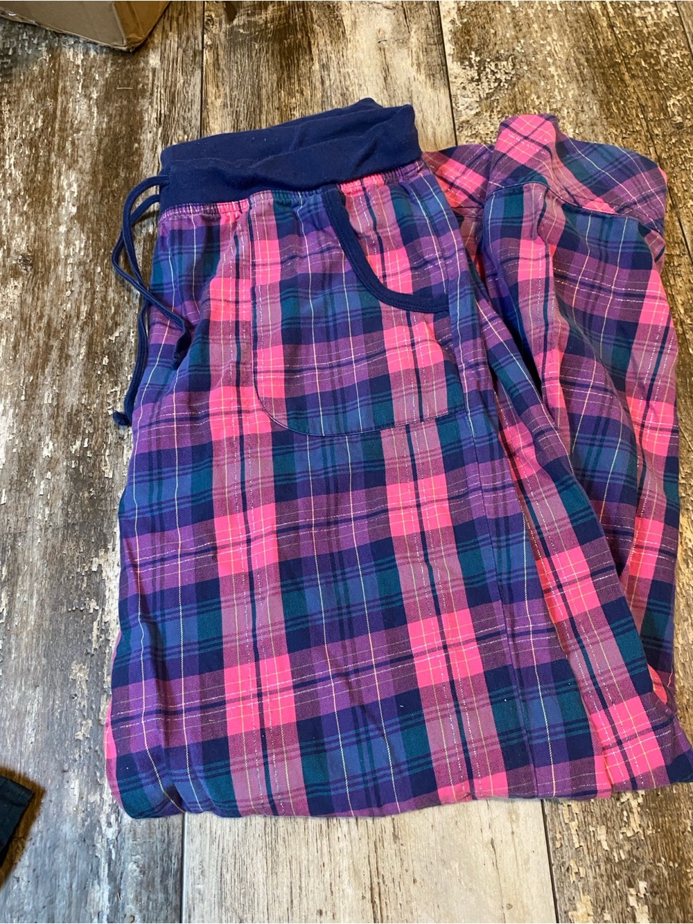 Victoria's Secret Navy, Pink & Purple Plaid Lounge Pants
